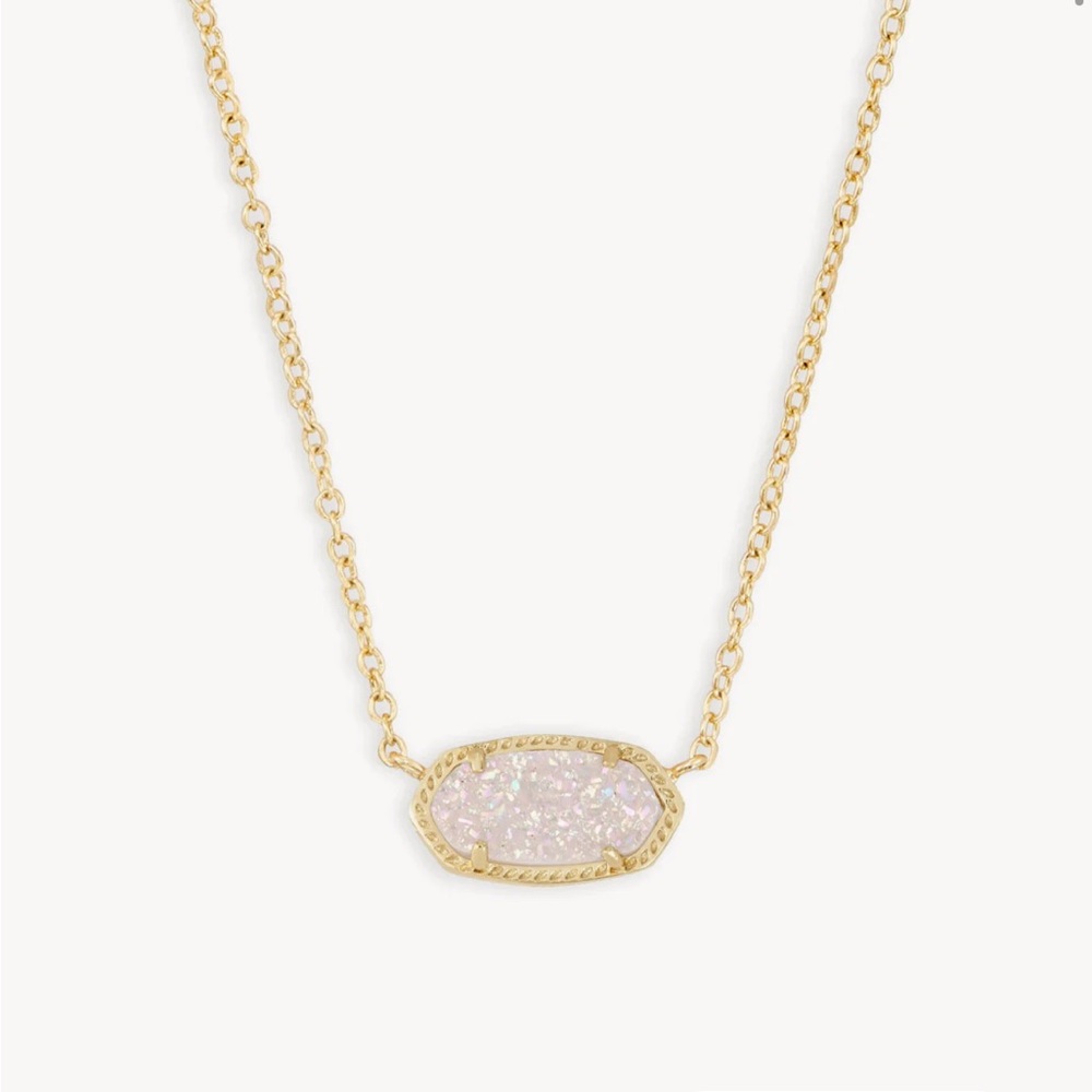 Kendra Scott Elisa Gold Pendant Necklace - iridescent drusy